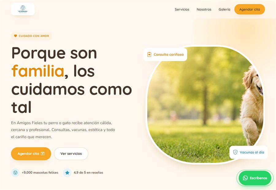 Captura del sitio Amigos Fieles