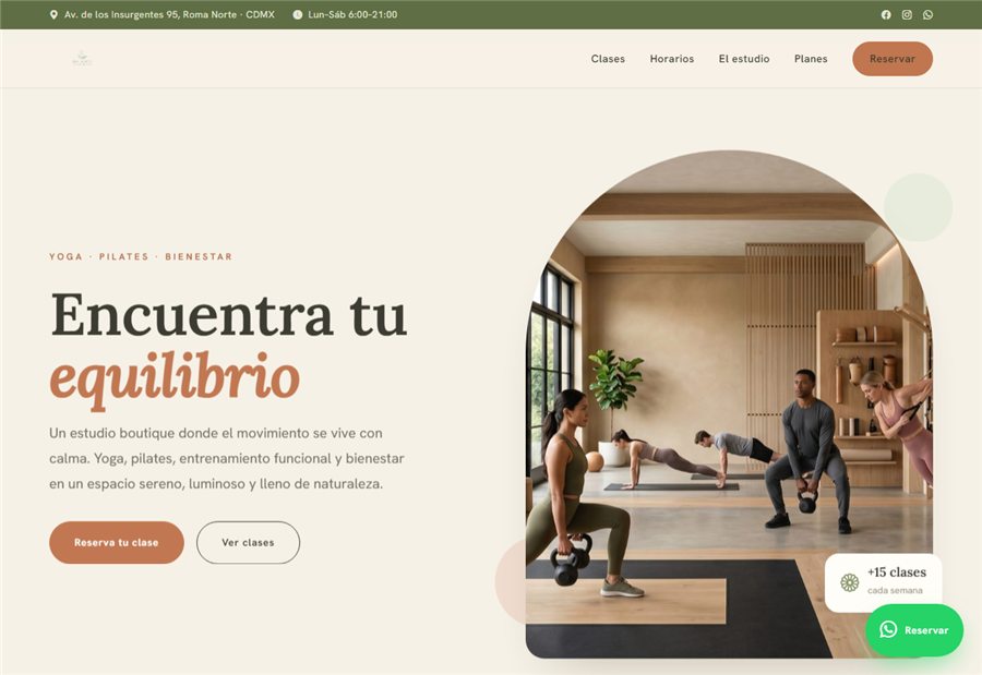 Captura del sitio Balance Studio