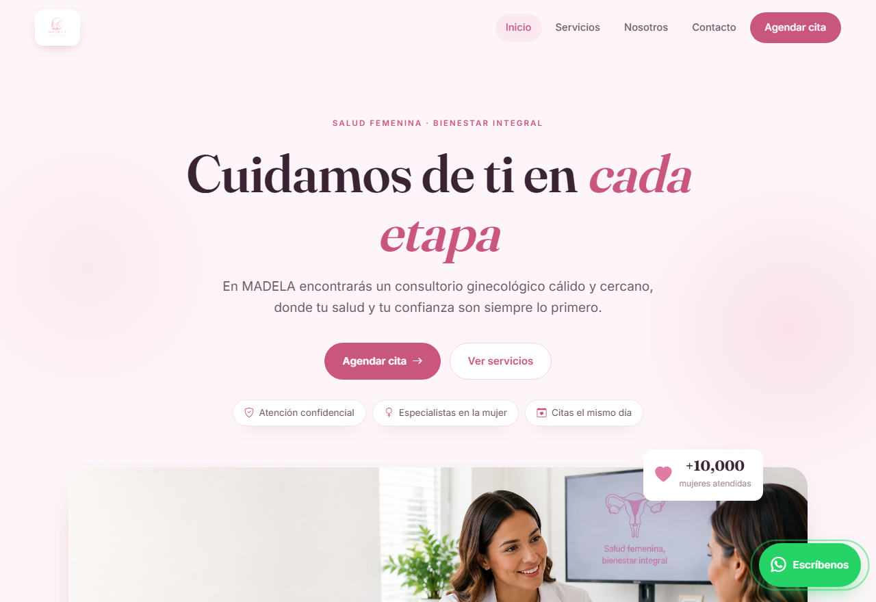 Captura del sitio MADELA